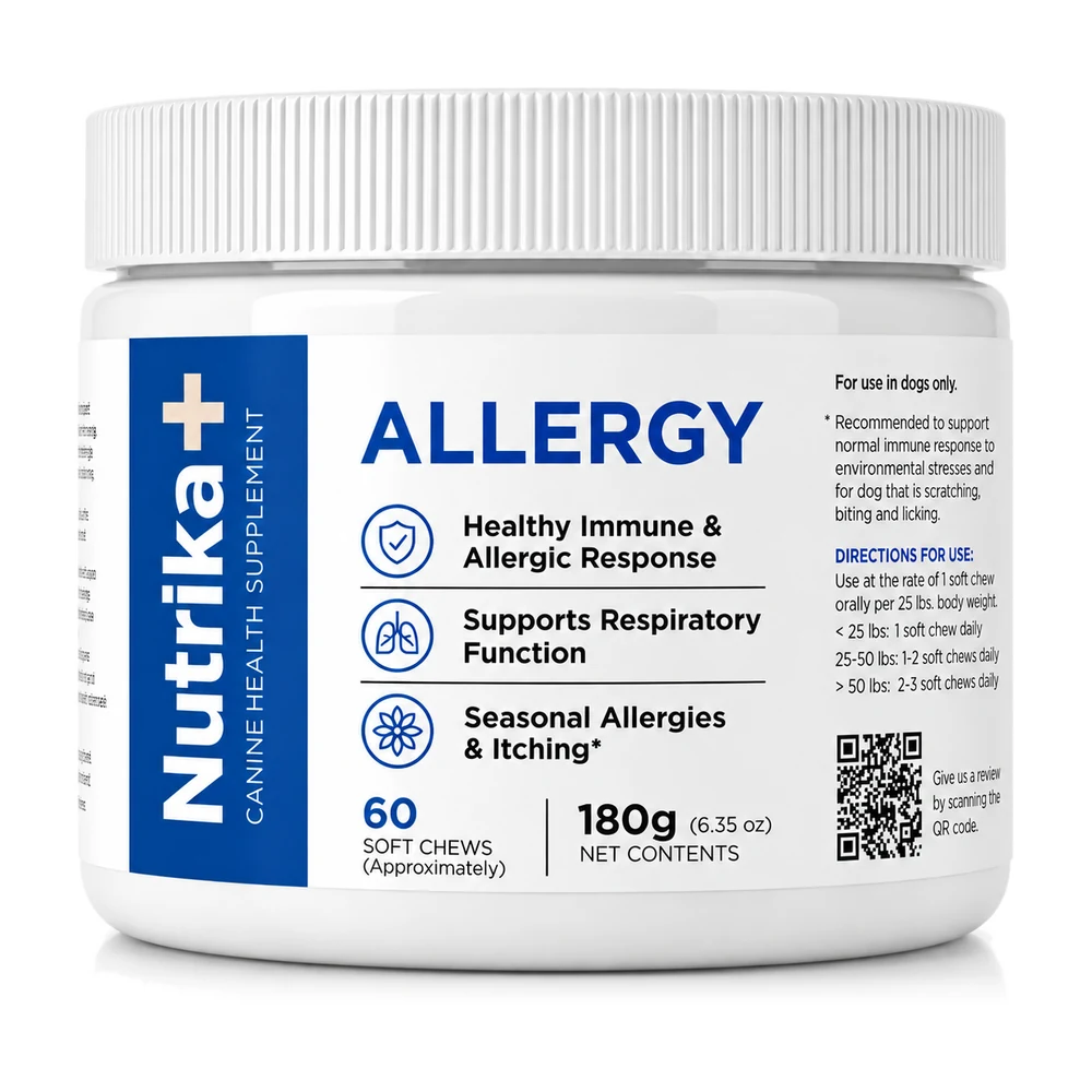 Nutrika+ Allergy soft chews, 60 chews, 180 g jar